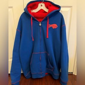Mens 2XL Buffalo Bills sherpa lined zip hoodie